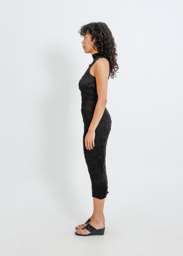 OLLIE PLEAT DRESS / BLACK