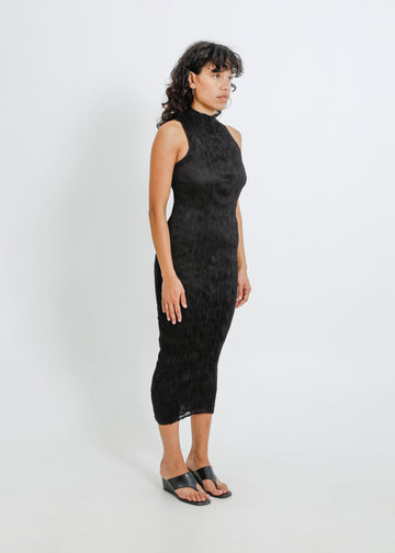 OLLIE PLEAT DRESS / BLACK