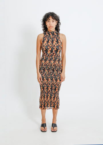 OLLIE PLEAT DRESS / TORTOISE