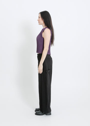 CORI PLEAT TOP / PURPLE