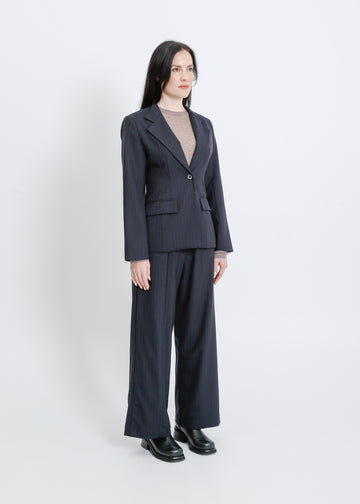 ERYN BLAZER / NAVY PINSTRIPE