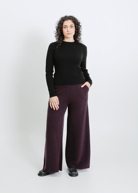 SERENA KNIT PANT / MAHOGANY-INK RIB