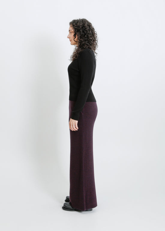 SERENA KNIT PANT / MAHOGANY-INK RIB