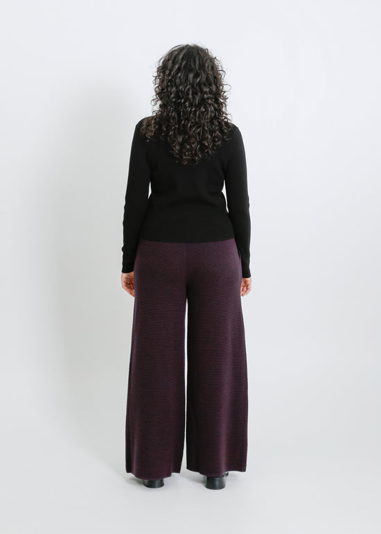 SERENA KNIT PANT / MAHOGANY-INK RIB