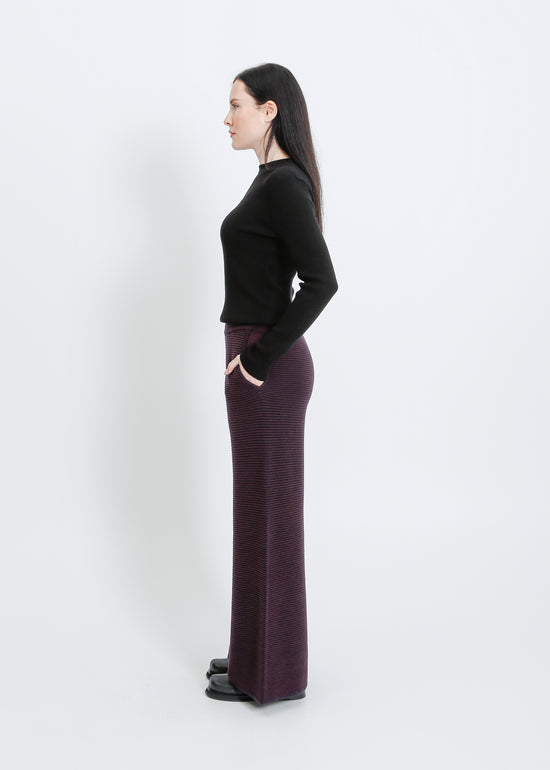 SERENA KNIT PANT / MAHOGANY-INK RIB