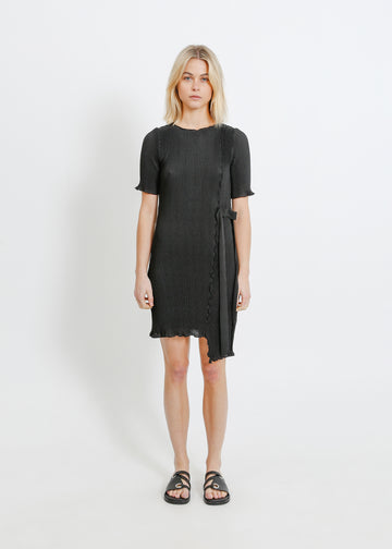 CHARLOTTE PLEAT DRESS / BLACK