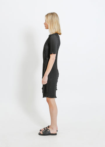 CHARLOTTE PLEAT DRESS / BLACK