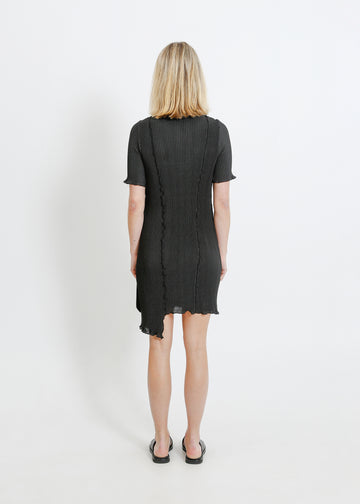 CHARLOTTE PLEAT DRESS / BLACK