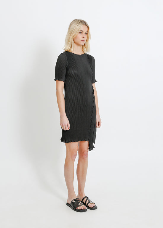 CHARLOTTE PLEAT DRESS / BLACK