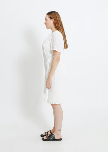 CHARLOTTE PLEAT DRESS / WHITE