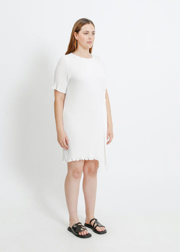 CHARLOTTE PLEAT DRESS / WHITE