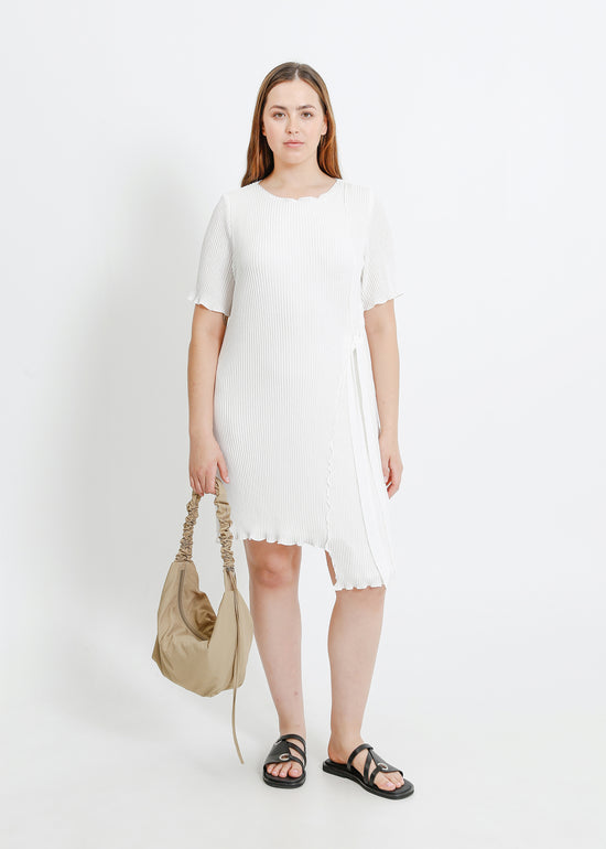 CHARLOTTE PLEAT DRESS / WHITE