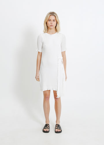 CHARLOTTE PLEAT DRESS / WHITE
