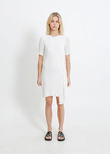 CHARLOTTE PLEAT DRESS / WHITE