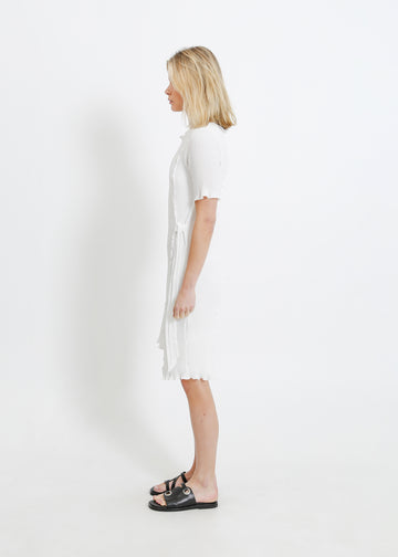 CHARLOTTE PLEAT DRESS / WHITE