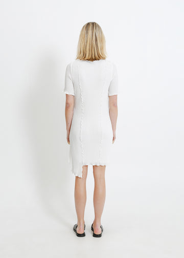 CHARLOTTE PLEAT DRESS / WHITE