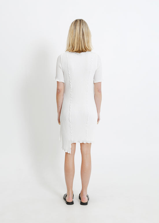 CHARLOTTE PLEAT DRESS / WHITE