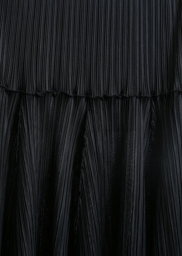 ADELINE PLEAT DRESS / BLACK
