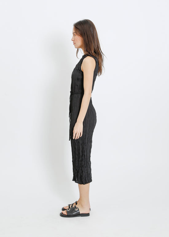 REAH PLEAT DRESS / BLACK