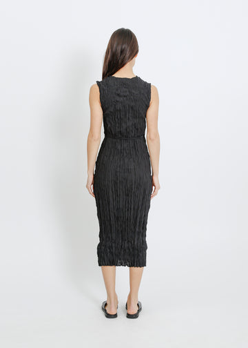 REAH PLEAT DRESS / BLACK