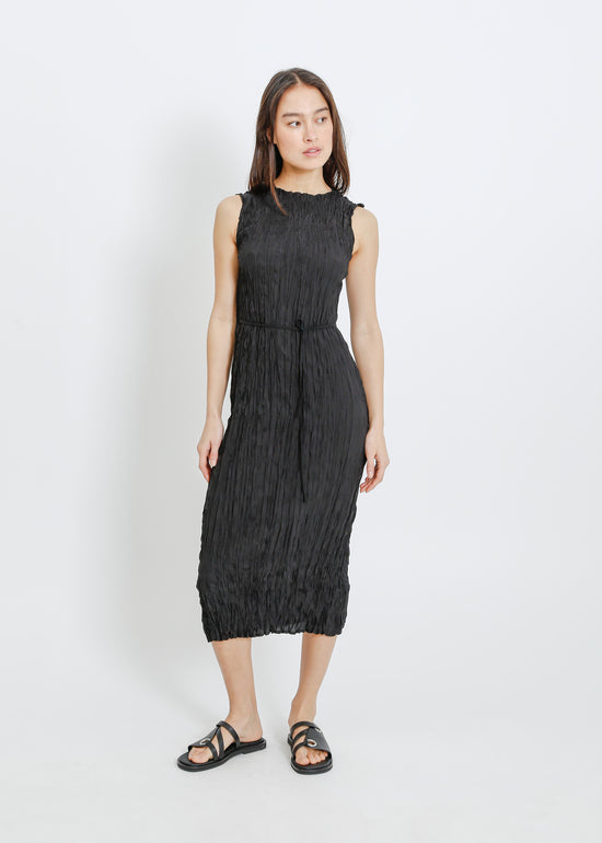 REAH PLEAT DRESS / BLACK