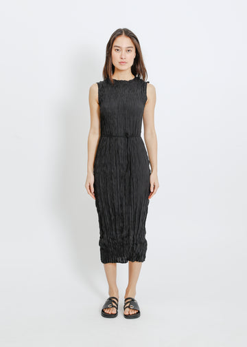 REAH PLEAT DRESS / BLACK