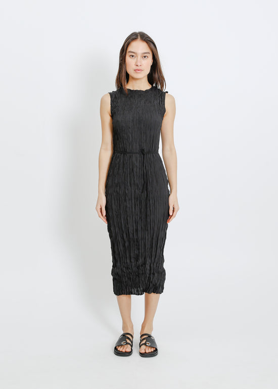 REAH PLEAT DRESS / BLACK