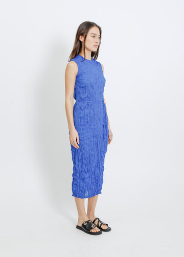 REAH PLEAT DRESS / BRIGHT BLUE