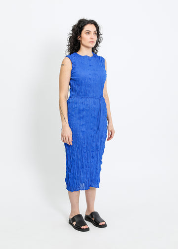 REAH PLEAT DRESS / BRIGHT BLUE