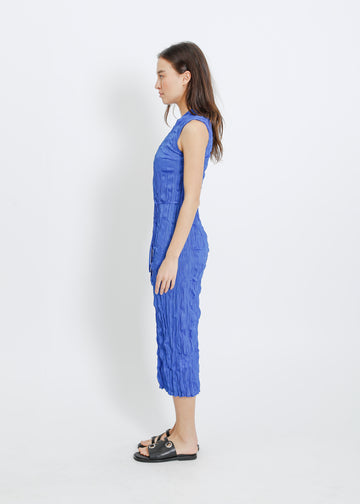 REAH PLEAT DRESS / BRIGHT BLUE
