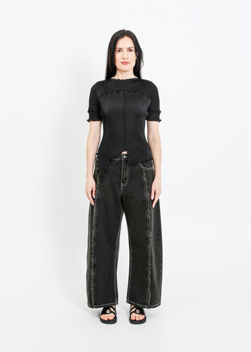 WALKER PLEAT TOP / BLACK