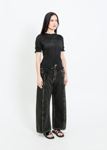 WALKER PLEAT TOP / BLACK