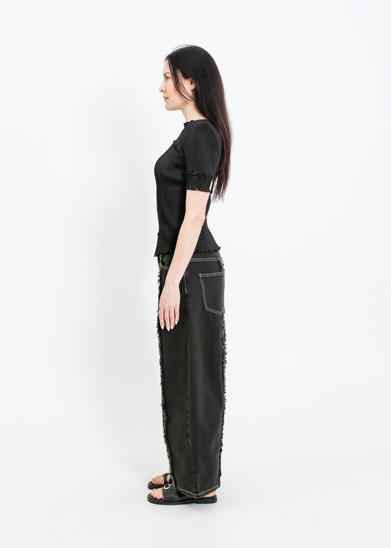 WALKER PLEAT TOP / BLACK