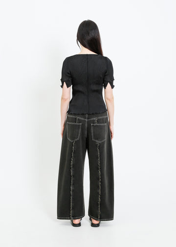 WALKER PLEAT TOP / BLACK