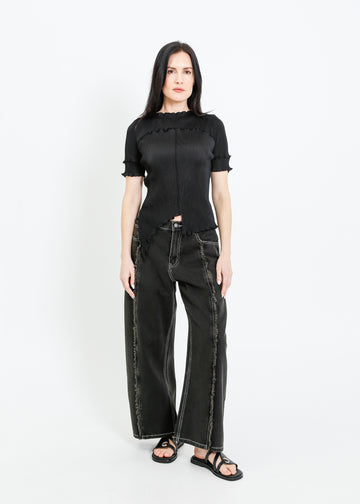 WALKER PLEAT TOP / BLACK