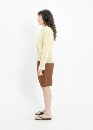 ORLANDO PLEAT SHIRT / PALE YELLOW