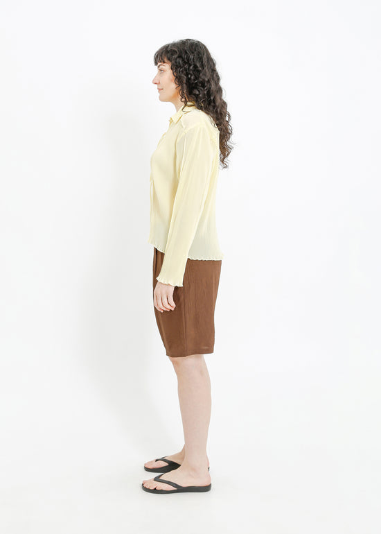 ORLANDO PLEAT SHIRT / PALE YELLOW