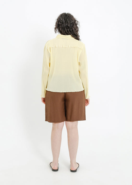 ORLANDO PLEAT SHIRT / PALE YELLOW
