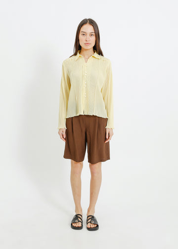 ORLANDO PLEAT SHIRT / PALE YELLOW