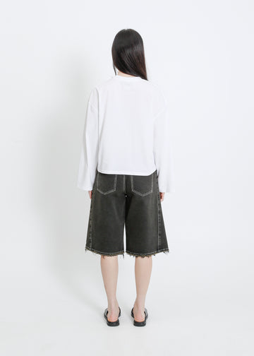 WEAVER LONG SLEEVE TEE / WHITE