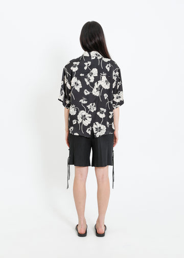 LOVE SHIRT / FRAGILE BLOOMS - BLACK-CREAM