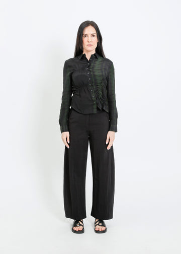 HARDING BLOUSE / BLACK-GREEN