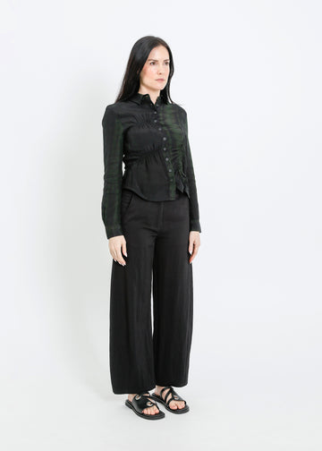 HARDING BLOUSE / BLACK-GREEN