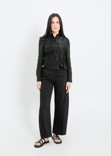 HARDING BLOUSE / BLACK-GREEN