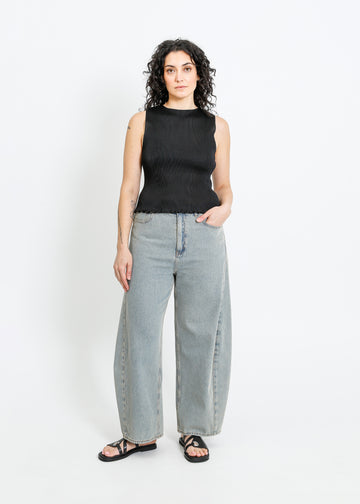 EMMA PLEAT TOP / BLACK