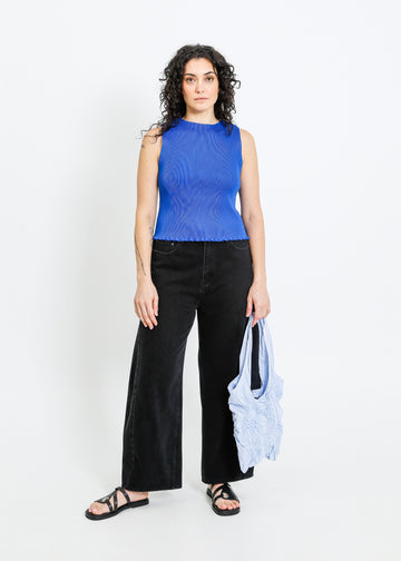 EMMA PLEAT TOP / BRIGHT BLUE