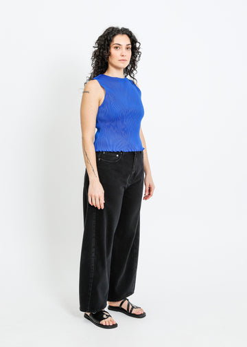 EMMA PLEAT TOP / BRIGHT BLUE