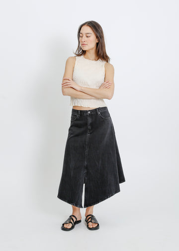 HUGH DENIM SKIRT / BLACK