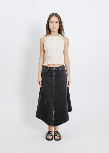 HUGH DENIM SKIRT / BLACK