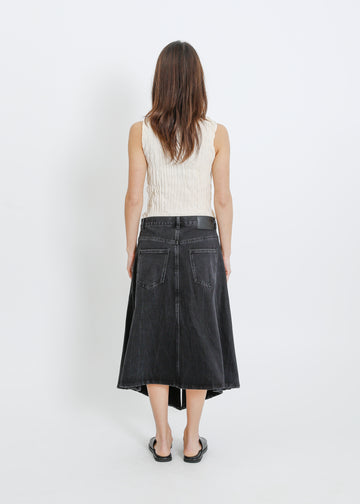 HUGH DENIM SKIRT / BLACK